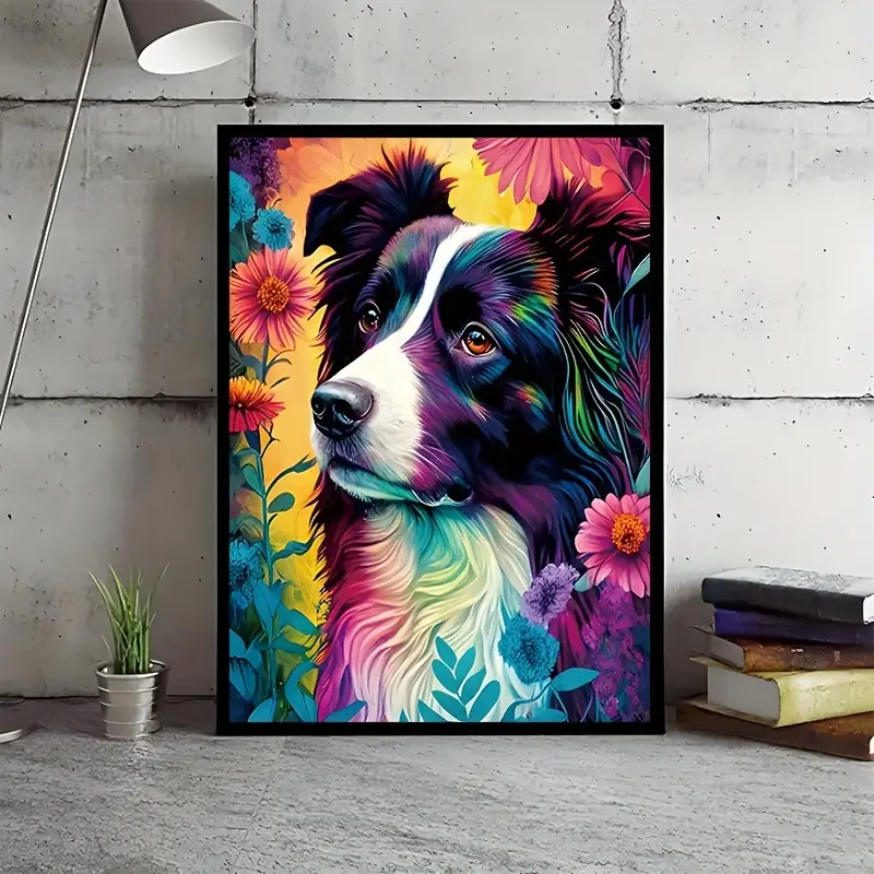 1pc 30*40 Cm/11.81*15.75in 5D Artificial Diamond Painting Set, Dog Pattern  Diamond Painting, Full Rhinestone Painting, No Frame DIY Art Craft Picture