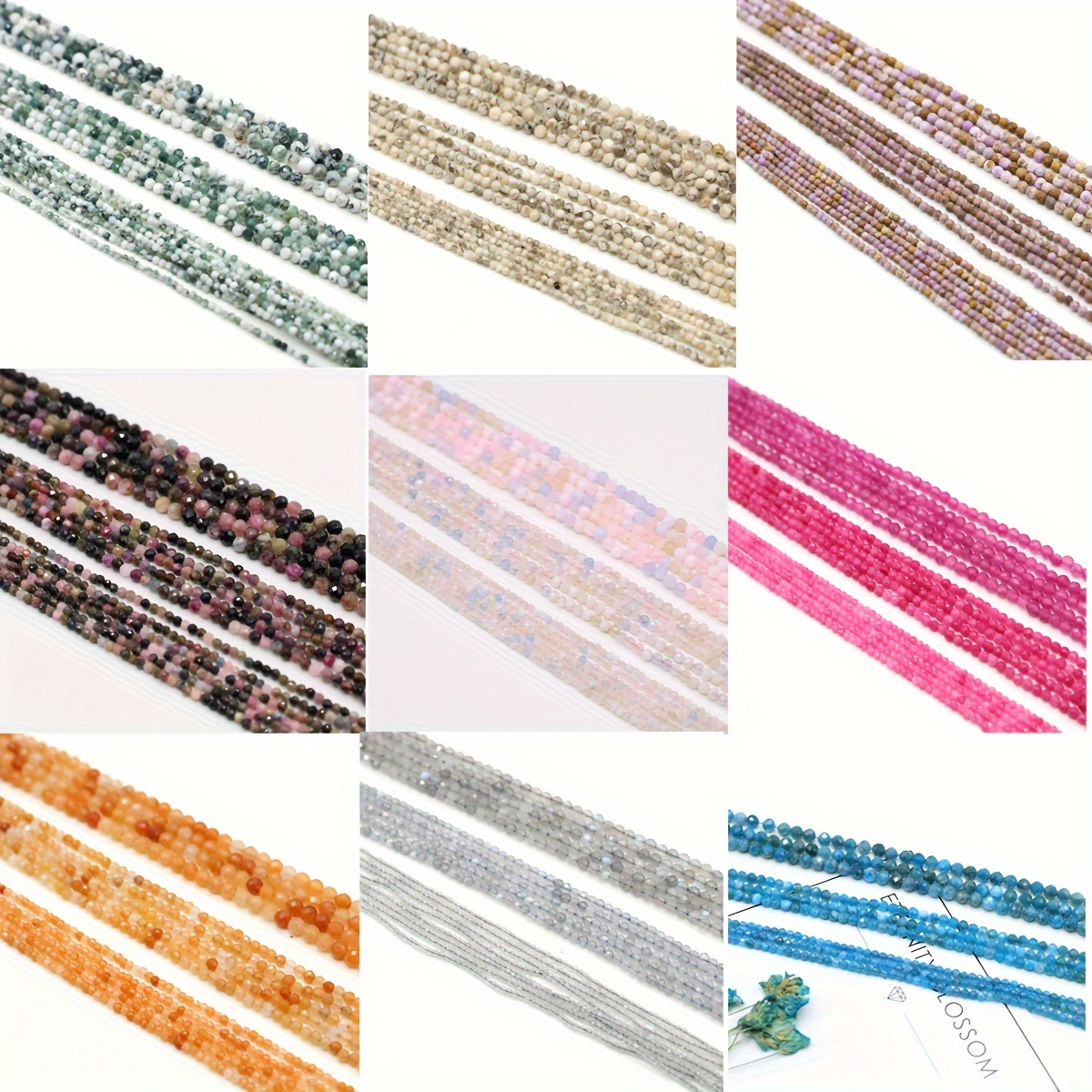 

1 Strand Faceted Small Beads Natural Stone Loose Spacer Beads For Jewelry Making Diy Necklace Bracelet Earring Accessories Length 38 Cm