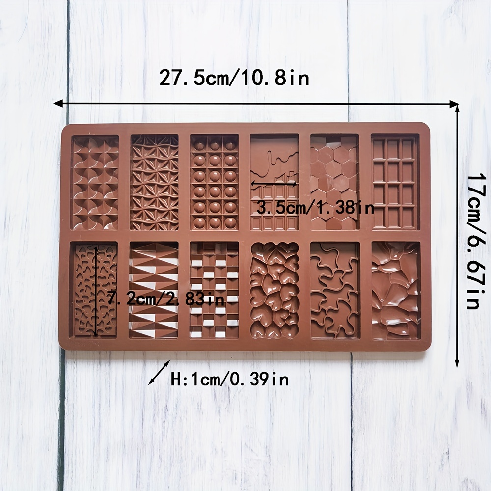 Chocolate Bar Mold 3d Silicone Mold 12 Cavity Candy Mold - Temu