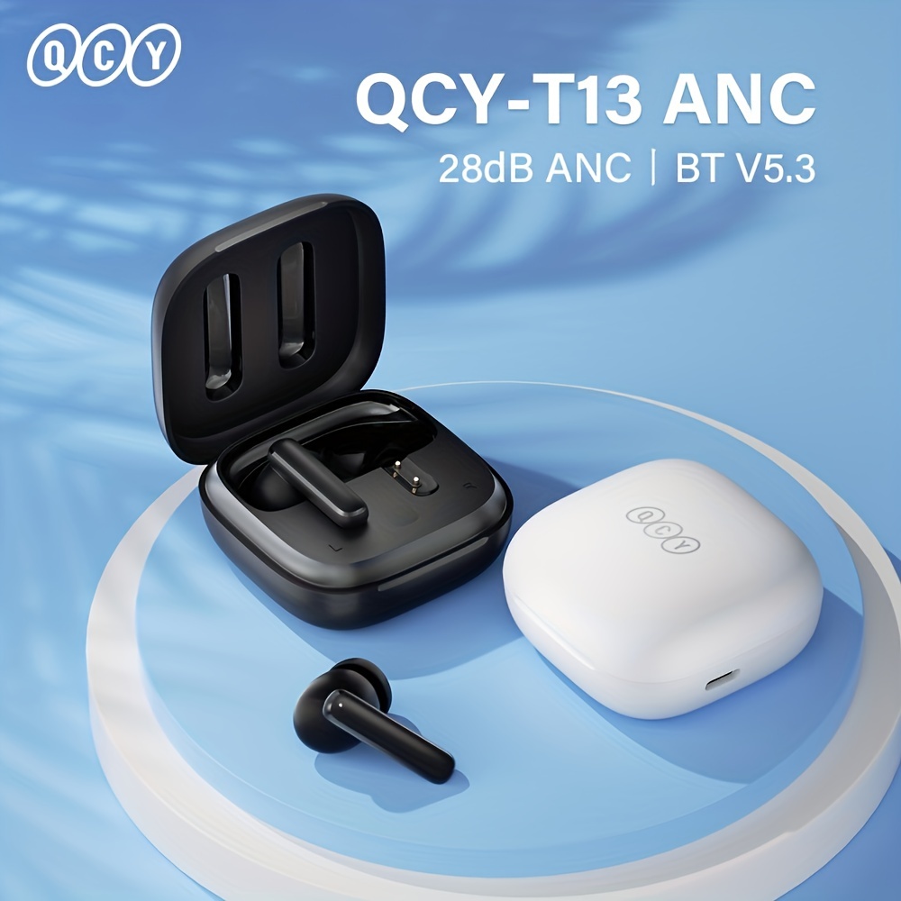 Qcy T13 Anc Ht06 Wireless Earphone Active Noise Cancelling Bt 5.3 Earphone  4 Mics Enc Hd Call Tws Earbuds Hifi Earphones - Temu Israel