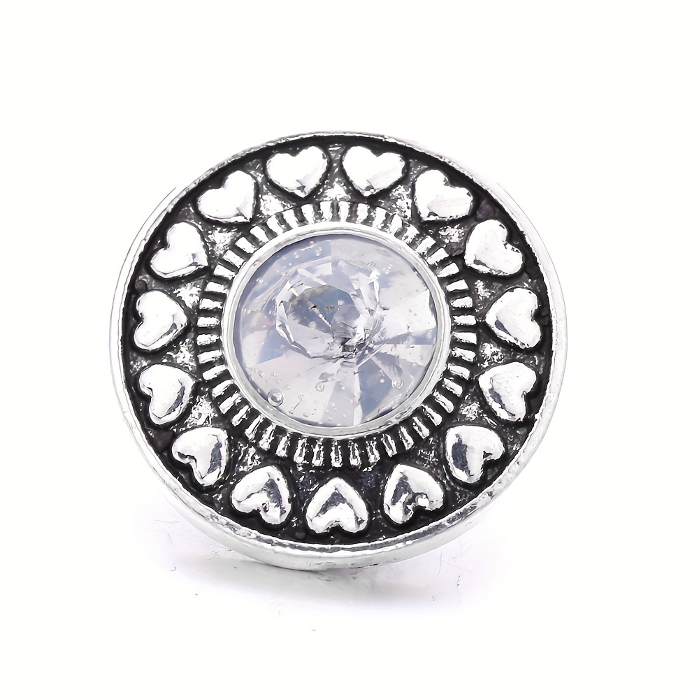 Crystal Round Button Bracelet Pendant DIY Accessory Women