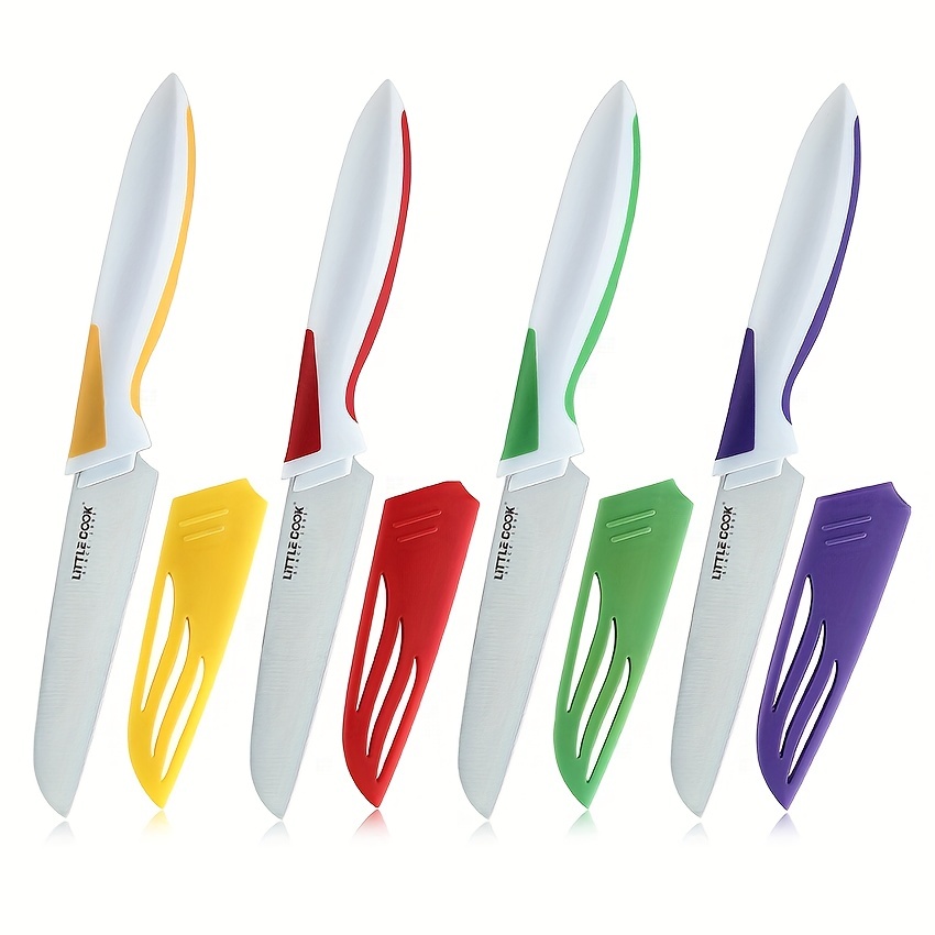 Set de cocina 4 Cuchillos, tijera y pelador Colores Pasteles – Insanto  Tecnologia
