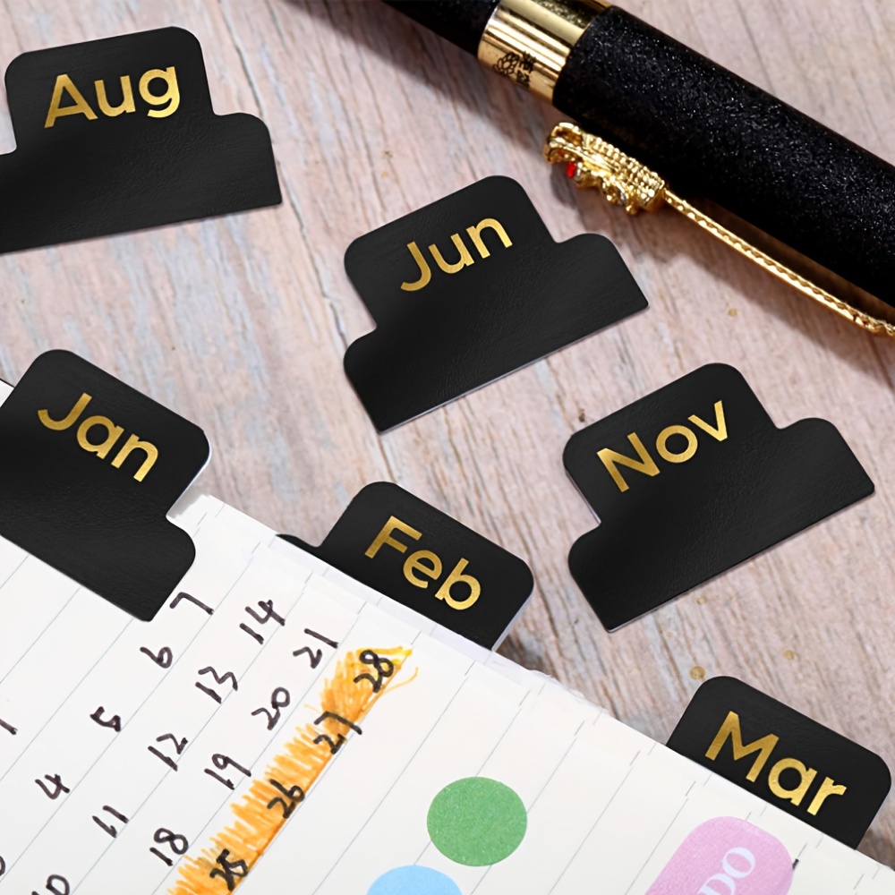 2024 CALENDAR LABELS Stickers Monthly Index Stickers Journal