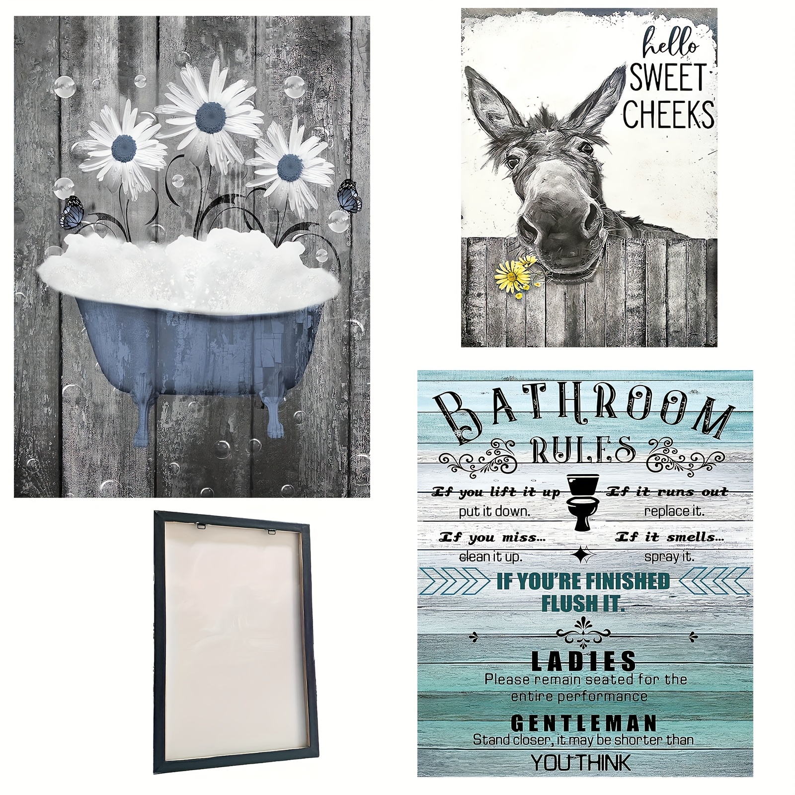 1 Unid Floral Canvas Prints Wall Art Farmhouse Baño - Temu Chile