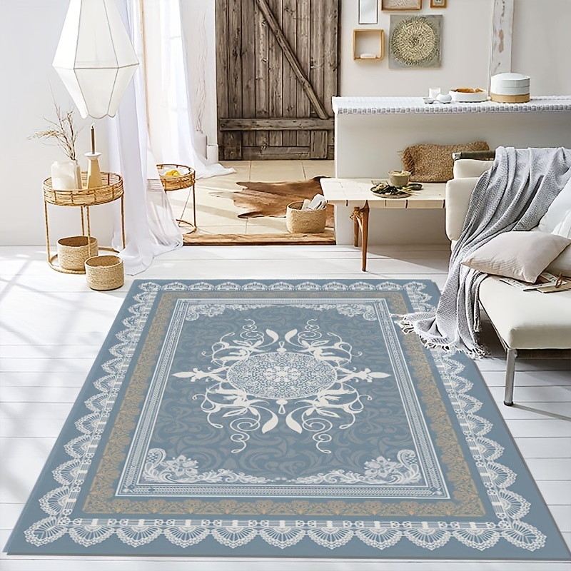 Vintage Persian Area Rug Crystal Velvet Non-slip Soft Polyester Mat