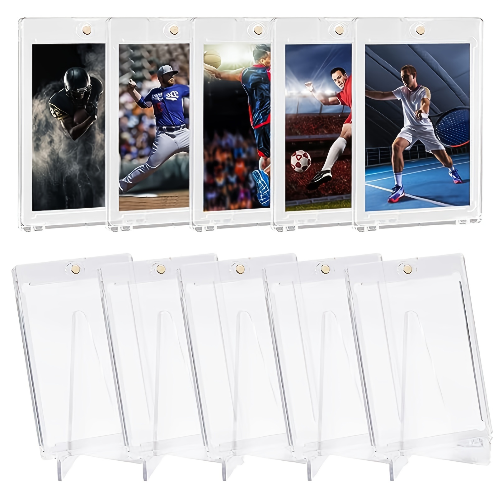 Magnetic Card Holders For Trading Cards With 5 Holder Stands, 35 Pt Hard  Cards Sleeves Case Fit For Mtg Cards,, Standard Cards, Sports Cards,  Baseball Cards Toploaders - Temu