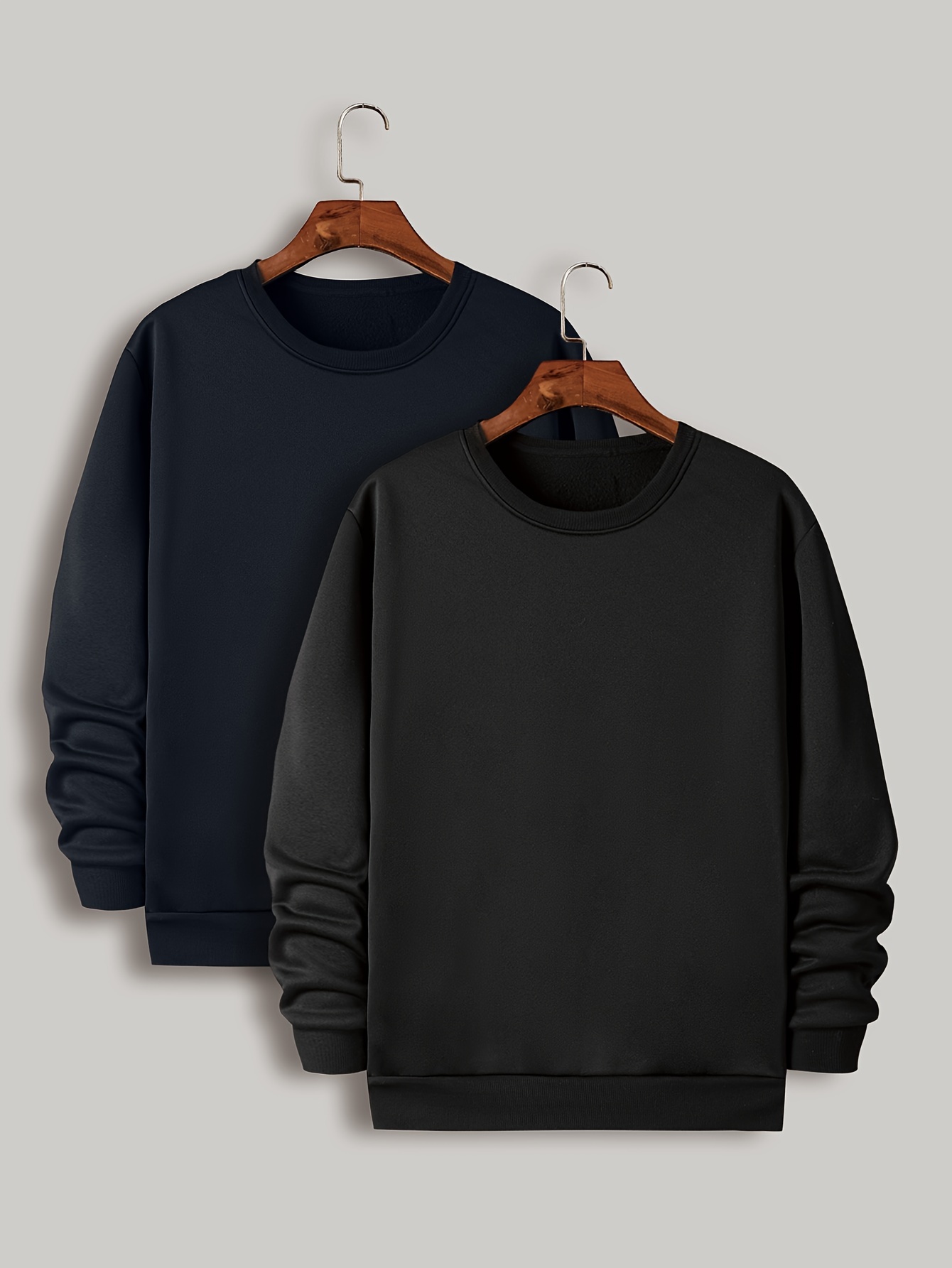 Men Regular Sweater Baggy Oversized Outerwear Solid Crewneck Long Sleeve  Pullover Winter Thermal Underwear Top Big and Tall Black : :  Clothing, Shoes & Accessories