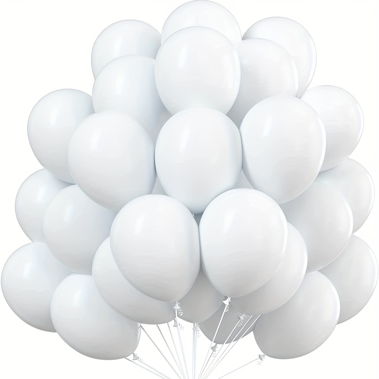 100 globos blancos de 12 pulgadas para helio, globos de látex blanco mate,  brillantes, para decoración de fiestas (blanco)