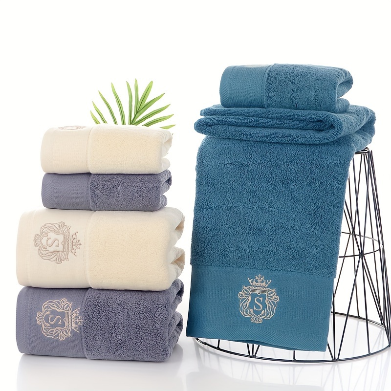Letter Embroidered Towel Set, Household Cotton Towel, Soft