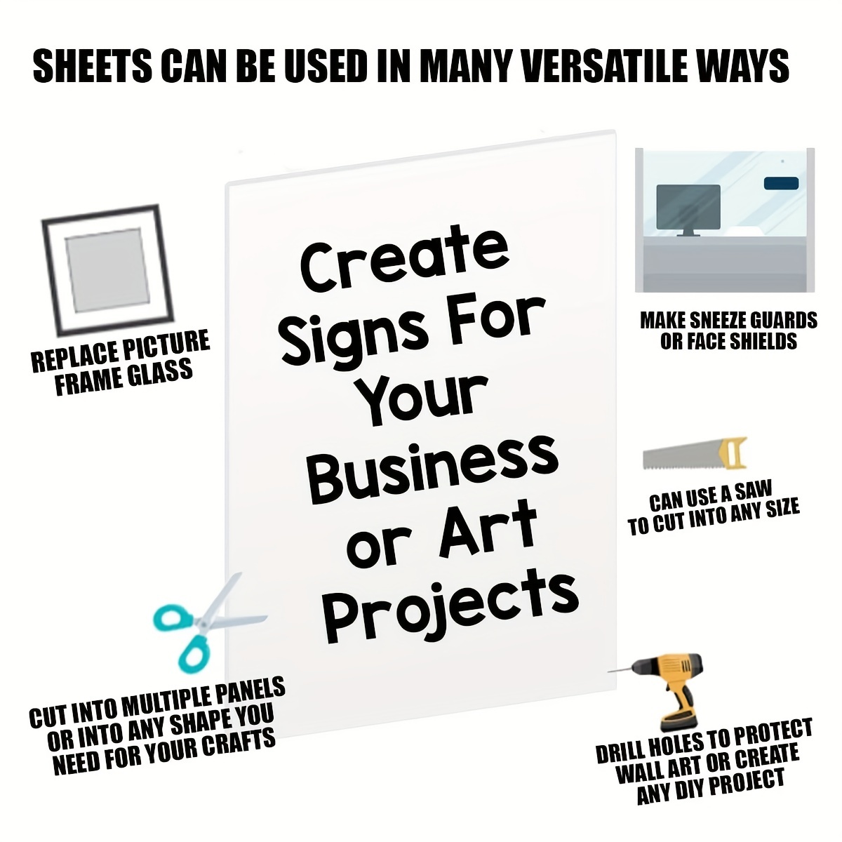  Plastic Sheets for Crafts Lightweight, Shatterproof 1