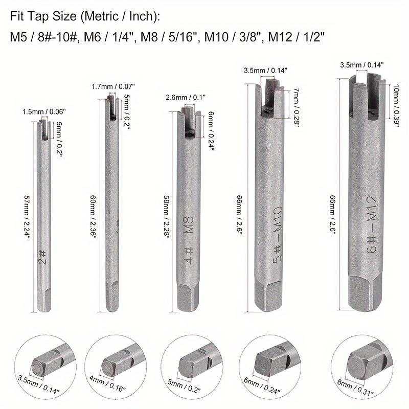 5個の高速鋼折れたタップ抜き取り器折れたタップ除去ツールキット - Temu Japan
