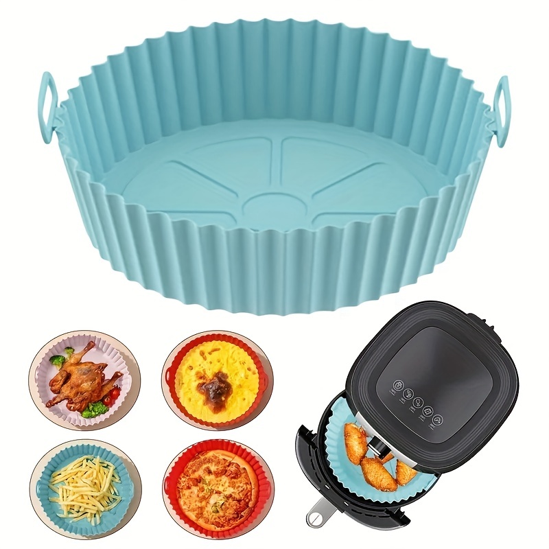 Air Fryer Silicone Tray Oven Baking Tray Pizza Fried Chicken Baking Tool  Reusable Liner Easy to Clean airfryer Silicone Basket