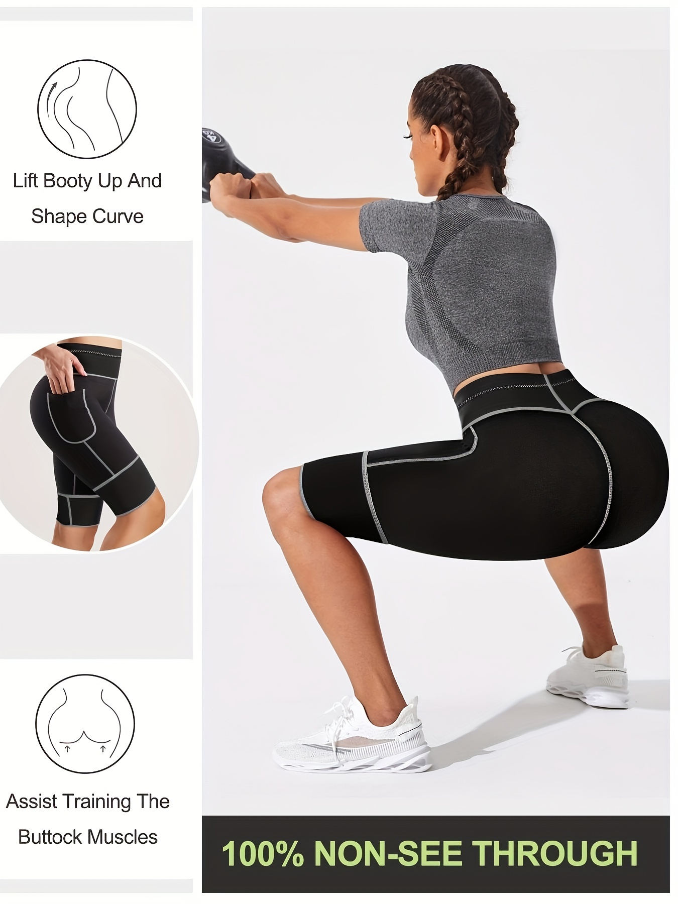 Women's Sweat Sauna Body Shaper Leggings shorts yoga Workout Leggings  shorts Fitness pants Pants Gym Shorts 