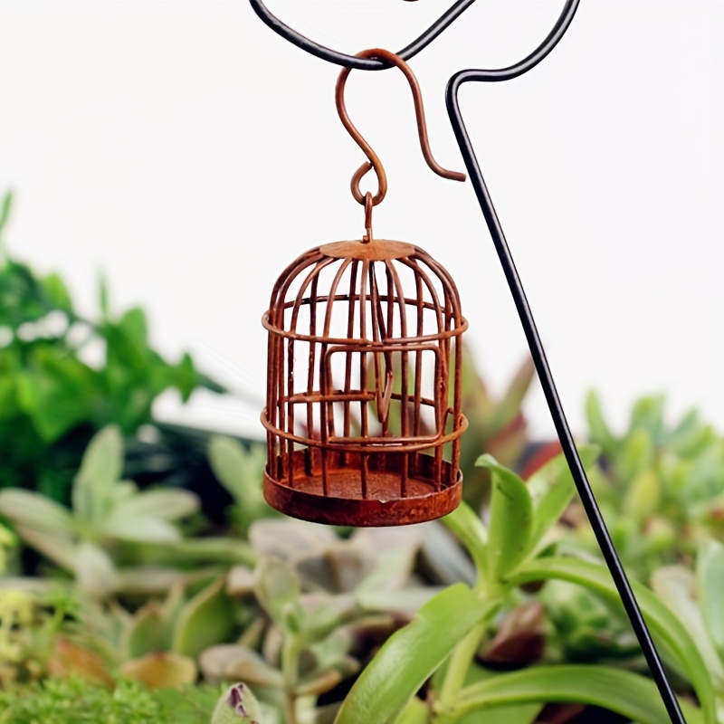 Handmade Metal Birdcage Birdhouse Plant Holder Cage Decor Rustic Cage  Decorative Hanging Bird Cage 