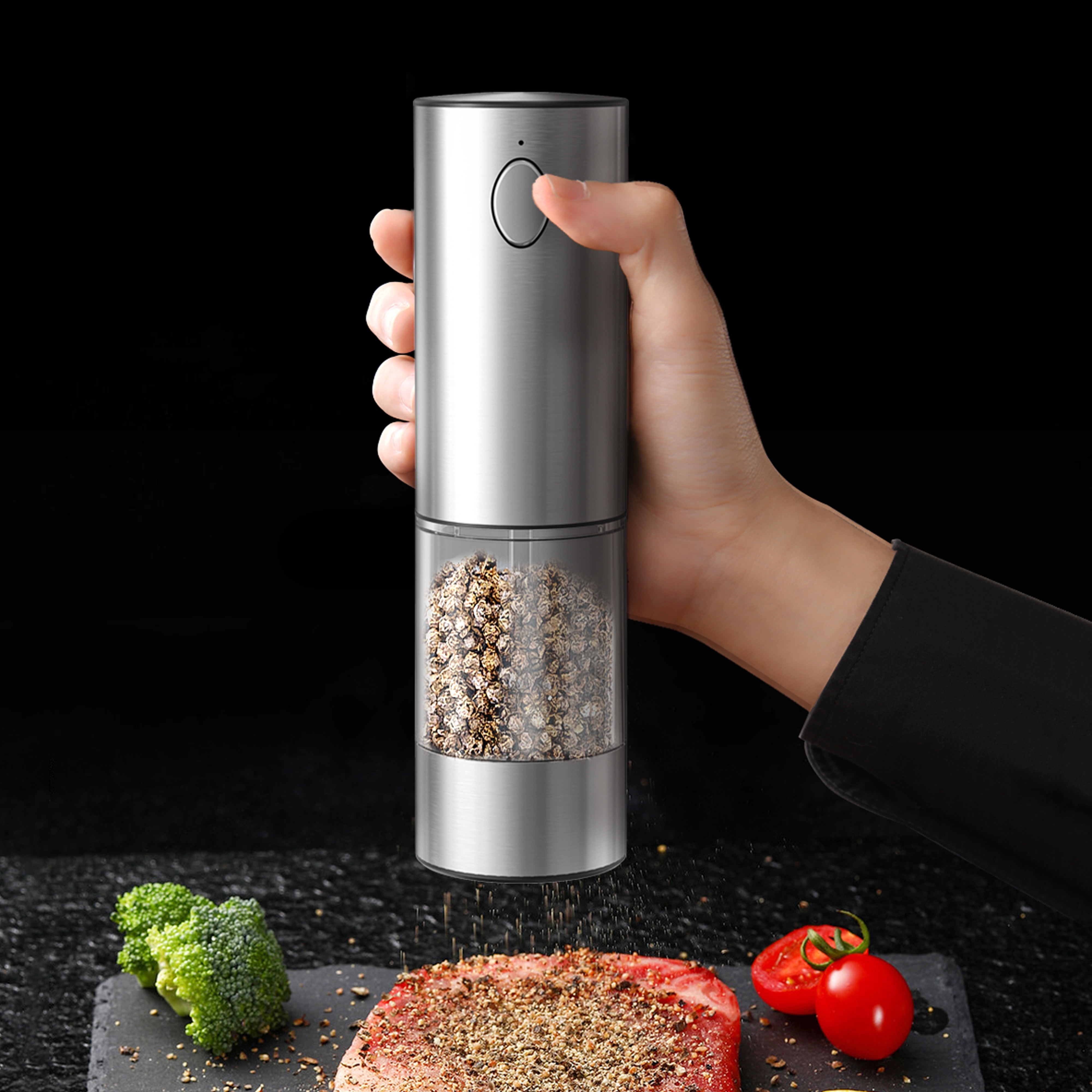 Electric Salt and Pepper Grinder Set USB Rechargeable Eletric Pepper Mill  Shakers Automatic Spice Steel Machine