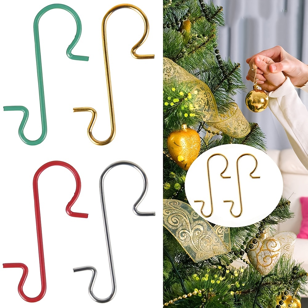 120 Pack Metal Gold Ornament Hooks for Hanging Christmas Tree  Decorations,Swirl Hook Hanger 