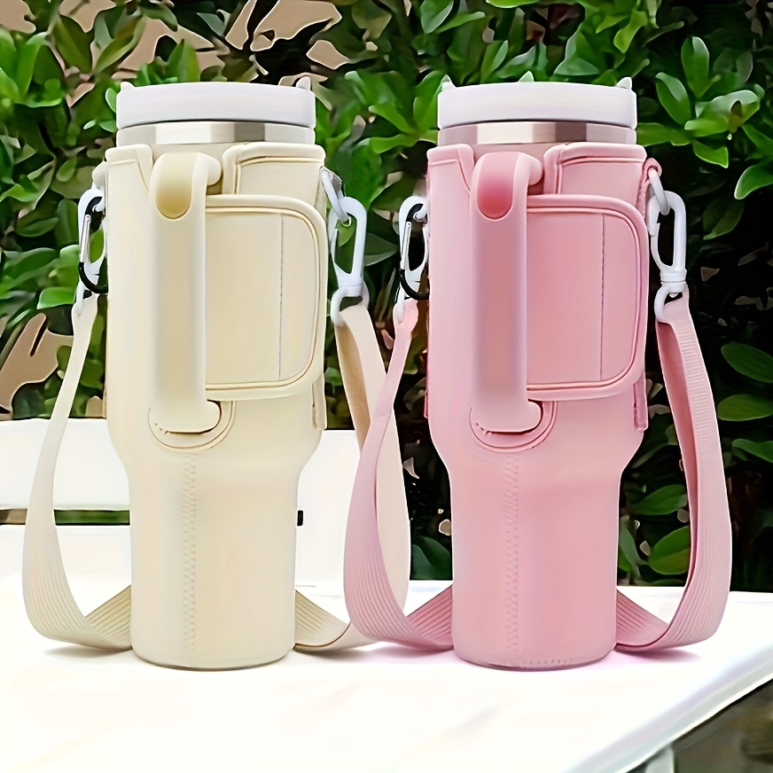 Water Bottle Holder with Strap Pouch and Handle fits for Stanley Quencher  H2.0 & Adventure 40 oz Tumbler, Water Bottle Carrier - AliExpress