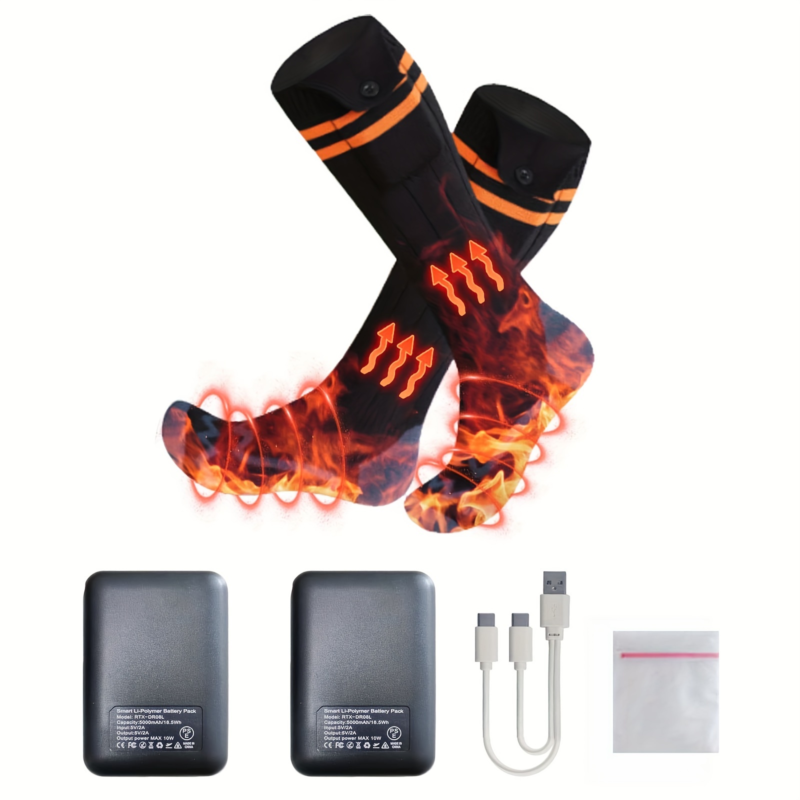 5000mAh Unisex Electric Heated Socks, App Remote Control Thermal Electric  Socks, Rechargeable Machine Washable Heated Socks, Women Men Heating Sock