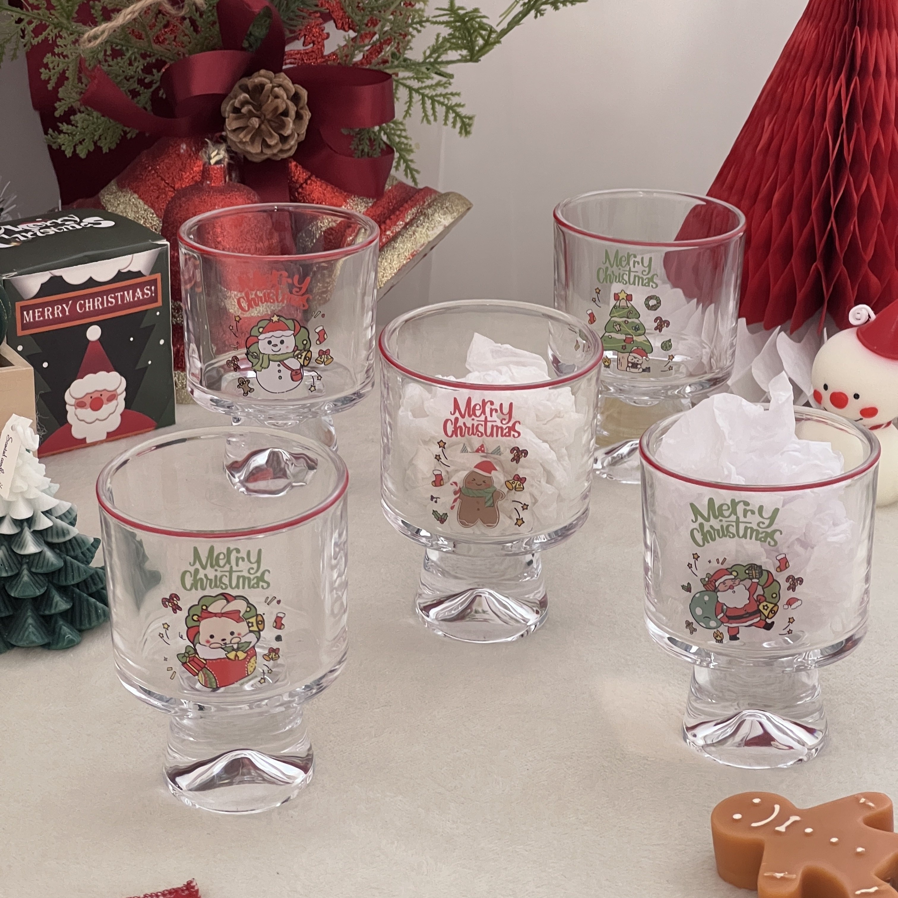 Santa Cartoon Drinking Glasses Double Wall Heat Insulated - Temu