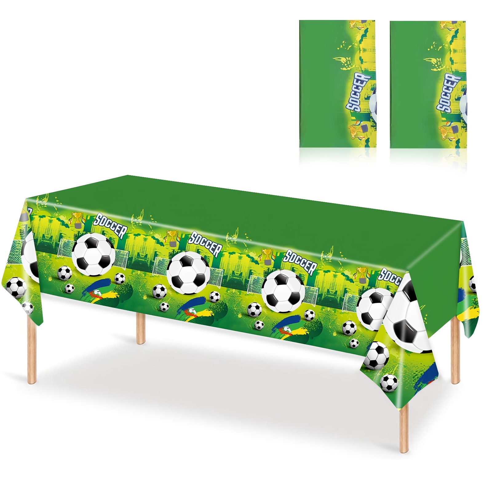2pcs Set Football Theme Birthday Party Tablecloth Soccer ...