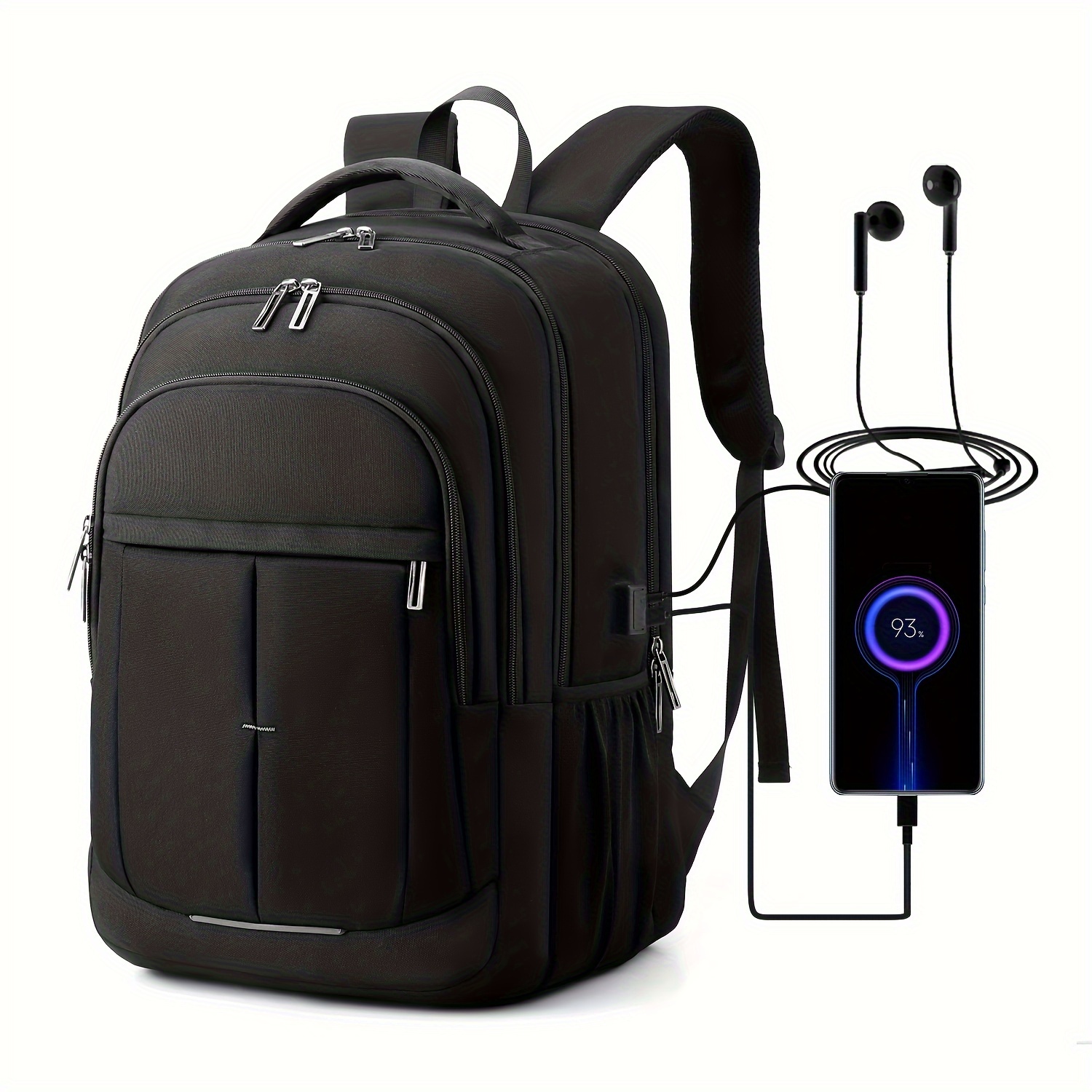 Mochila para laptop de 15.6 pulgadas, delgada y duradera, mochila de viaje  con puerto de carga USB, bolsa de computadora para la escuela