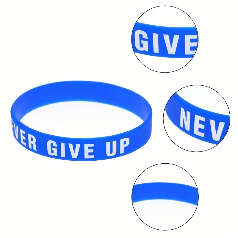 Never Give Up Motivational Silicone Bracelets