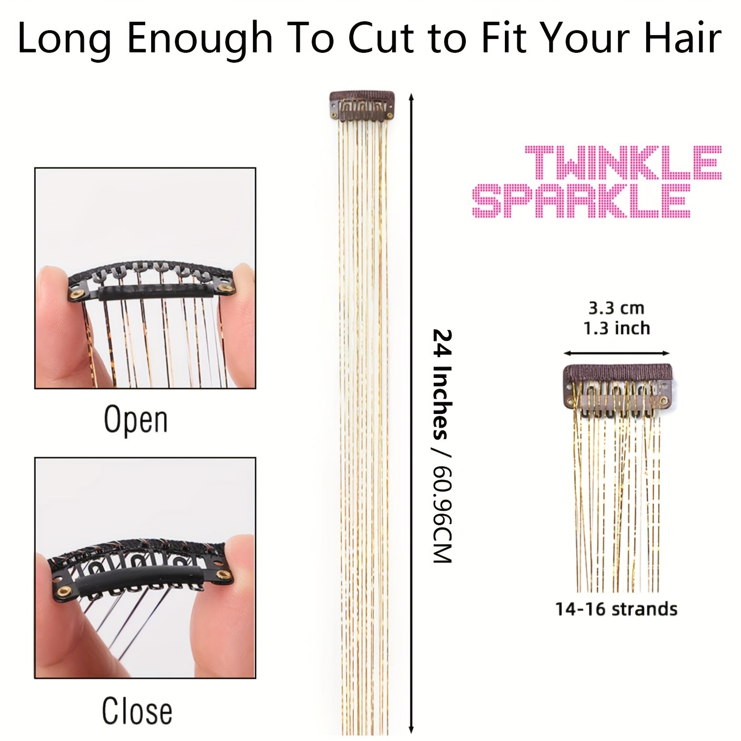 Hair Tinsel Kit (48 Inch 16 Colors 3200 Strands) Glitter Sparkling