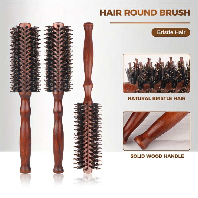 Boar Bristle Hair Brush Comb Round for Curly Hair
