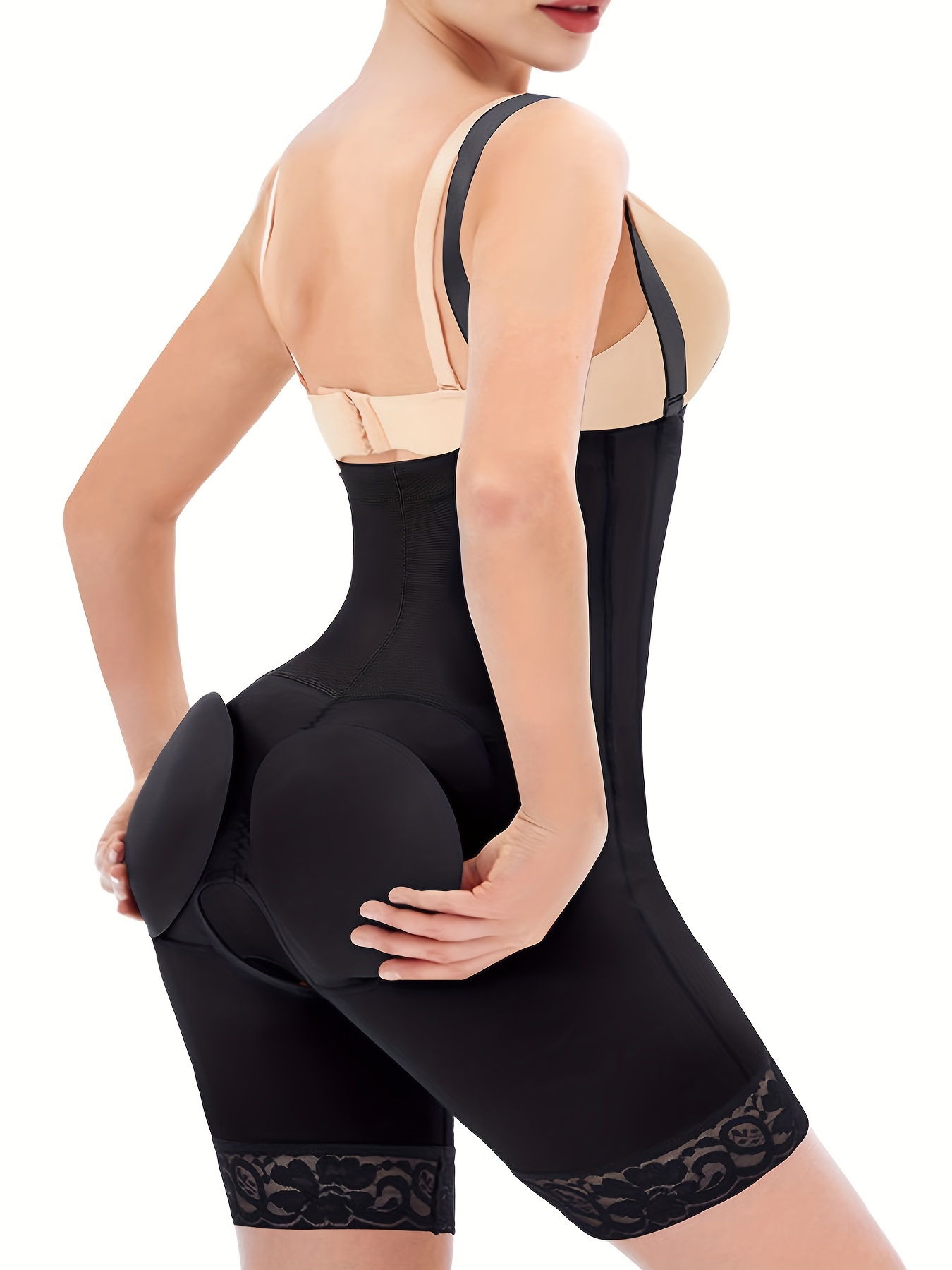 Lace Trim Shaping Shorts High Waist Tummy Control Butt - Temu Canada