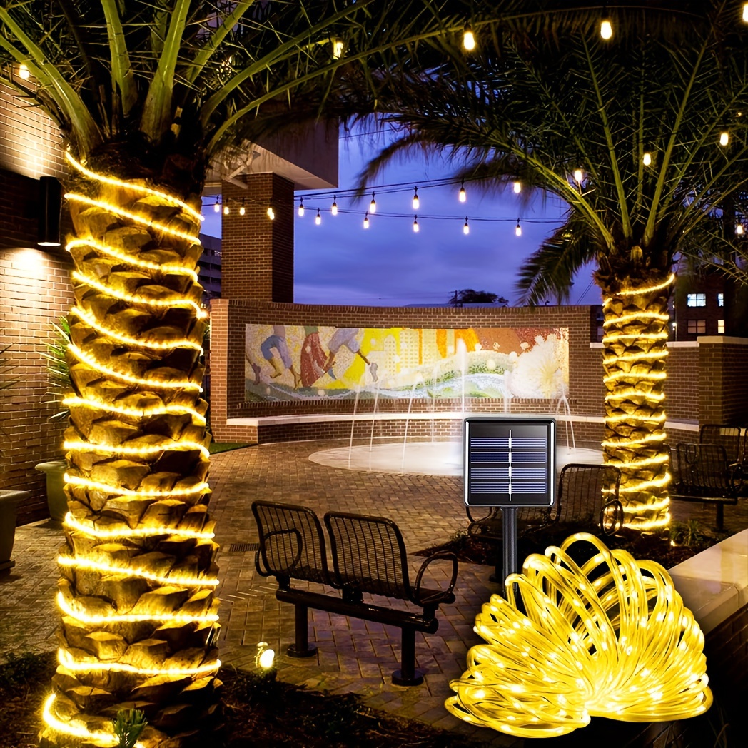 Cadena Luces Tubo Solar 100led 8 Tipos Luces Alambre Cobre Blanco Cálido  Impermeables Exteriores Luces Decorativas Jardín, Bodas, Fiestas, Árboles  Navidad, Navidad, Iluminación Decorativa Vacaciones Halloween (10 M / 33  Pies), Compre , Ahorre