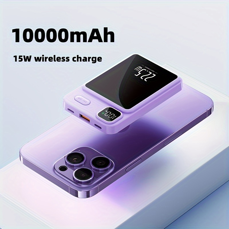 Cargador de batería MagSafe de 10000 mAh para iPhone 15, 14, 13, 12 Mini  Pro Max Plus, cargador inalámbrico magnético portátil, paquete de batería;