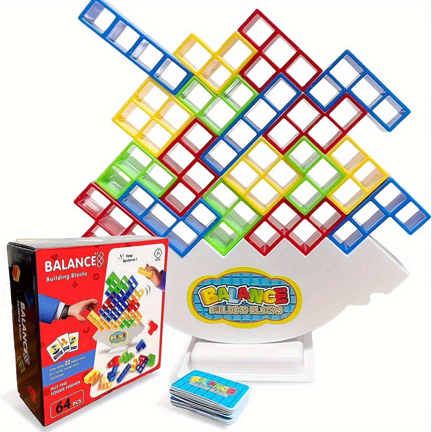 64PCS Tetra Tower Balance Stacking Blocks Game Team Toys Gifts For Kids  Adult – Tacos Y Mas