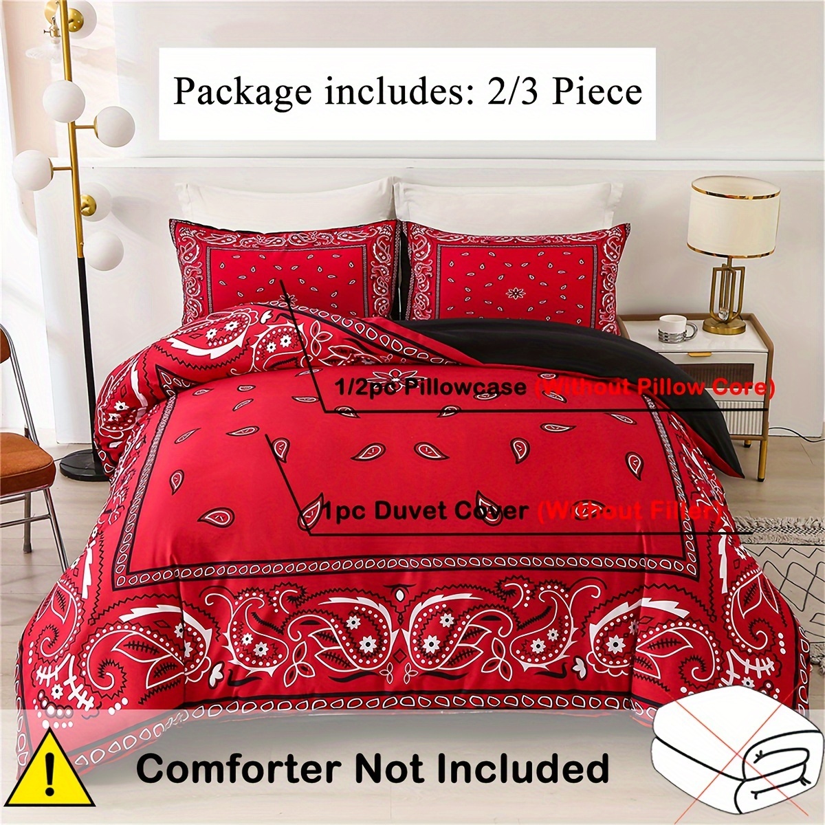 Paisley Duvet Cover Set Bohemian Damask Paisley Bedding - Temu