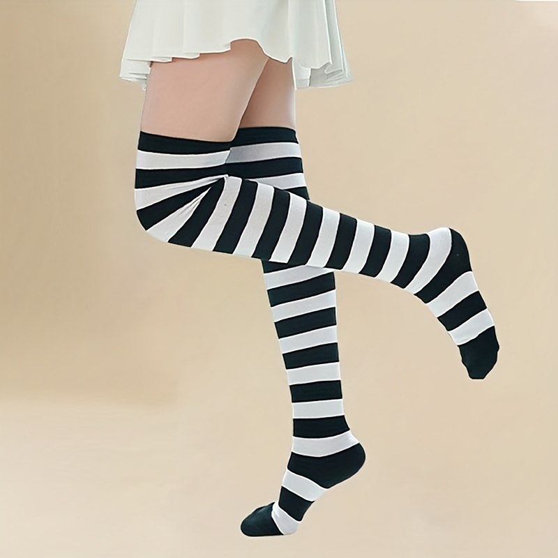 Bat Print Thigh High Socks, Halloween Funny Over The Knee Socks, Women's  Stockings & Hosiery - Temu