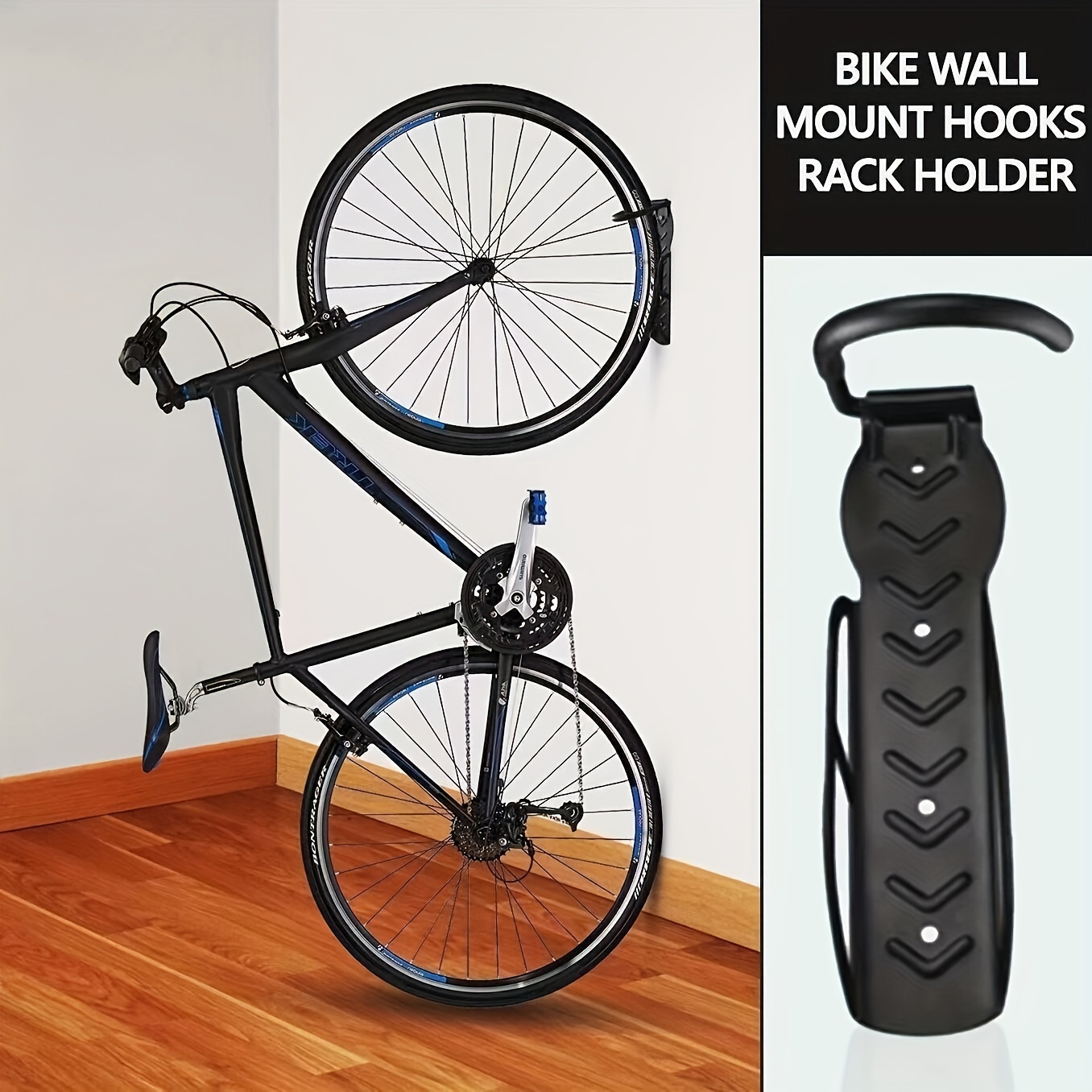 Soporte de pared para bicicleta con bandeja para neumáticos, estante  vertical para almacenamiento de bicicletas para interiores, garaje,  cobertizo