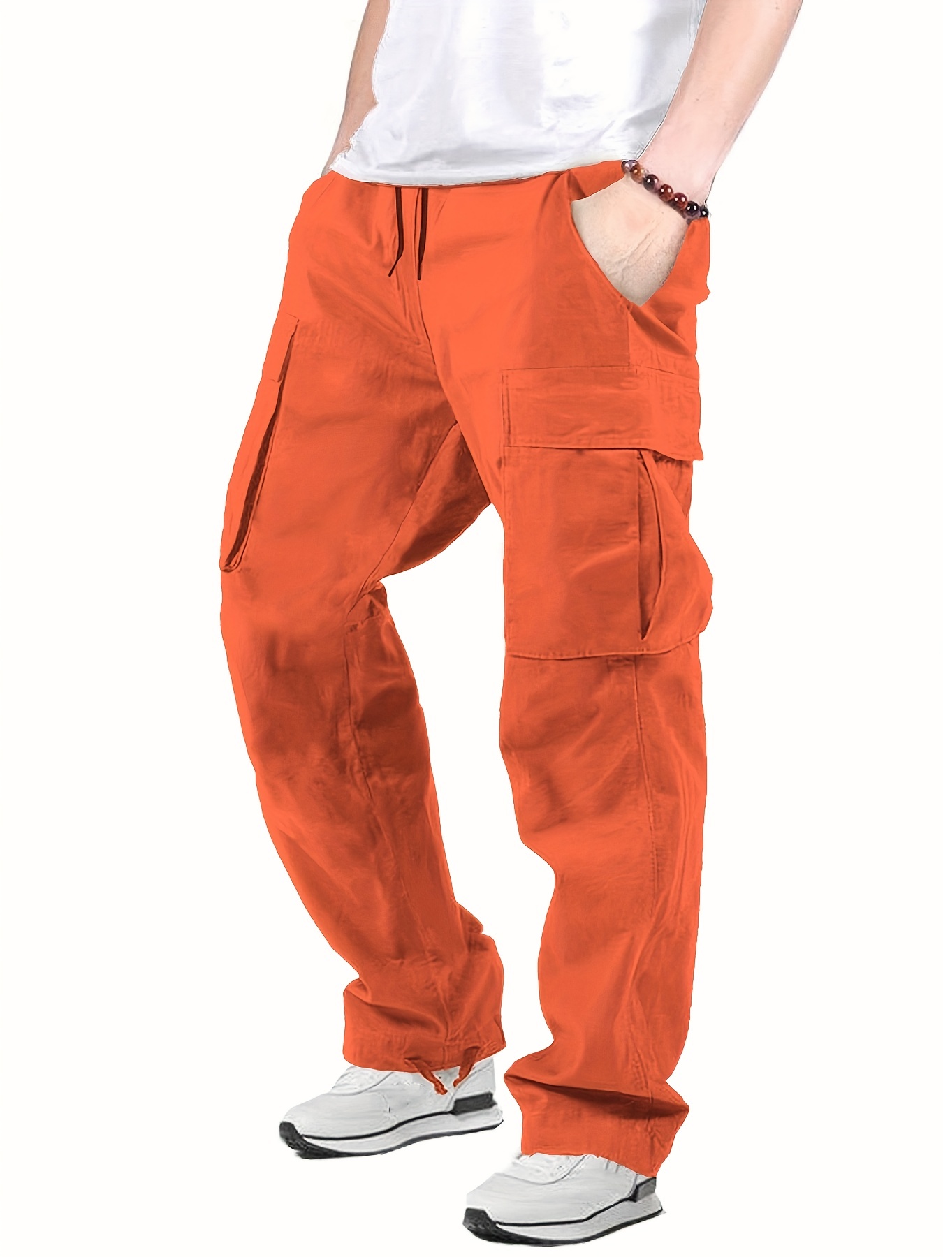 Hndudnff Men's Cargo Pants Loose Straight Multi Pocket Pants Solid Work  Jogger Cotton Casual Trousers AmryGN EU Size S at  Men's Clothing  store