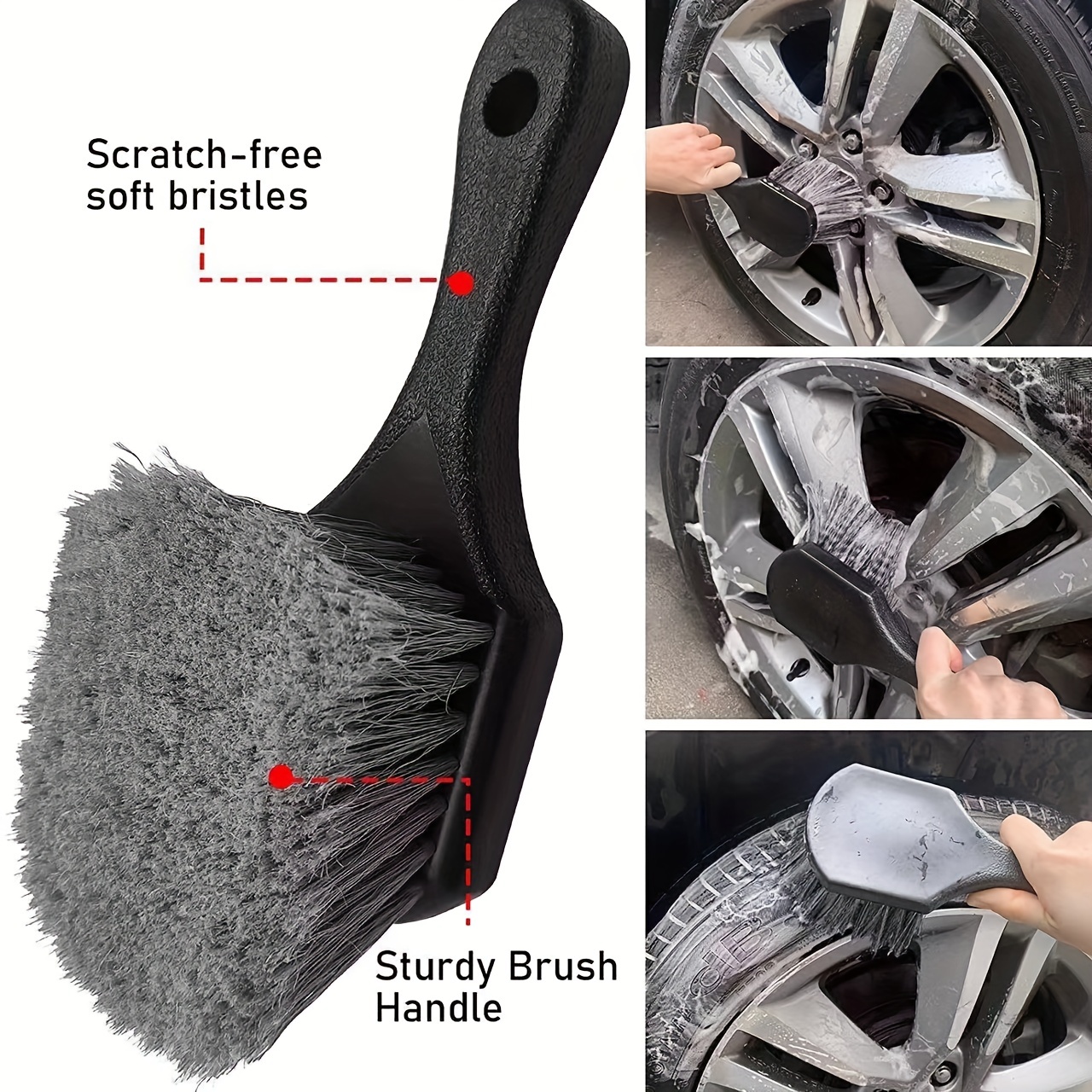 Stiff PVC Bristles Tire & Wheel Brush
