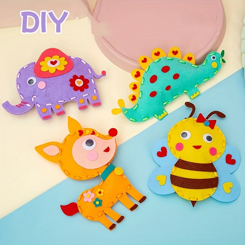 6pcs Felt Hand Puppet Making Kit Creative Make DIY Art Craft