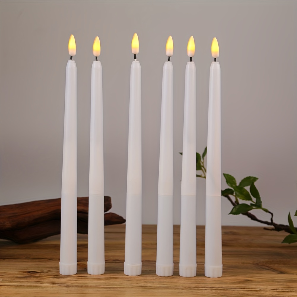 Candele a colonna Bianche – Set di 6 ceri non profumati 5,7x8cm – Durata 15  ore – Horeca Candles Italia
