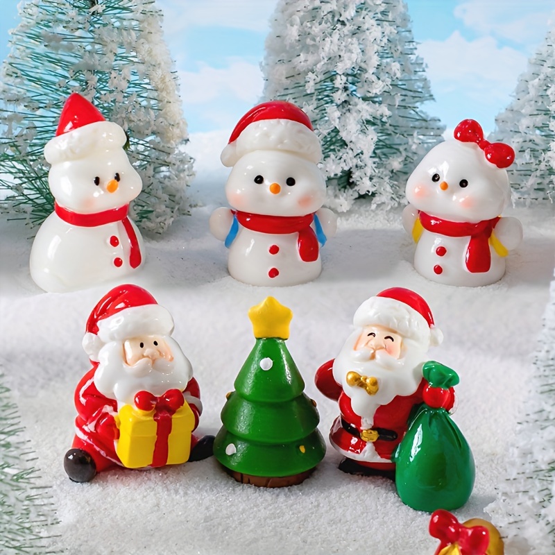 Mini Christmas Snowman Ornaments,cute Cotton Clothes Santa Claus Interior  Figurines,holiday Gifts Micro Landscape Decoration Car Interior Table  Accessories - Temu