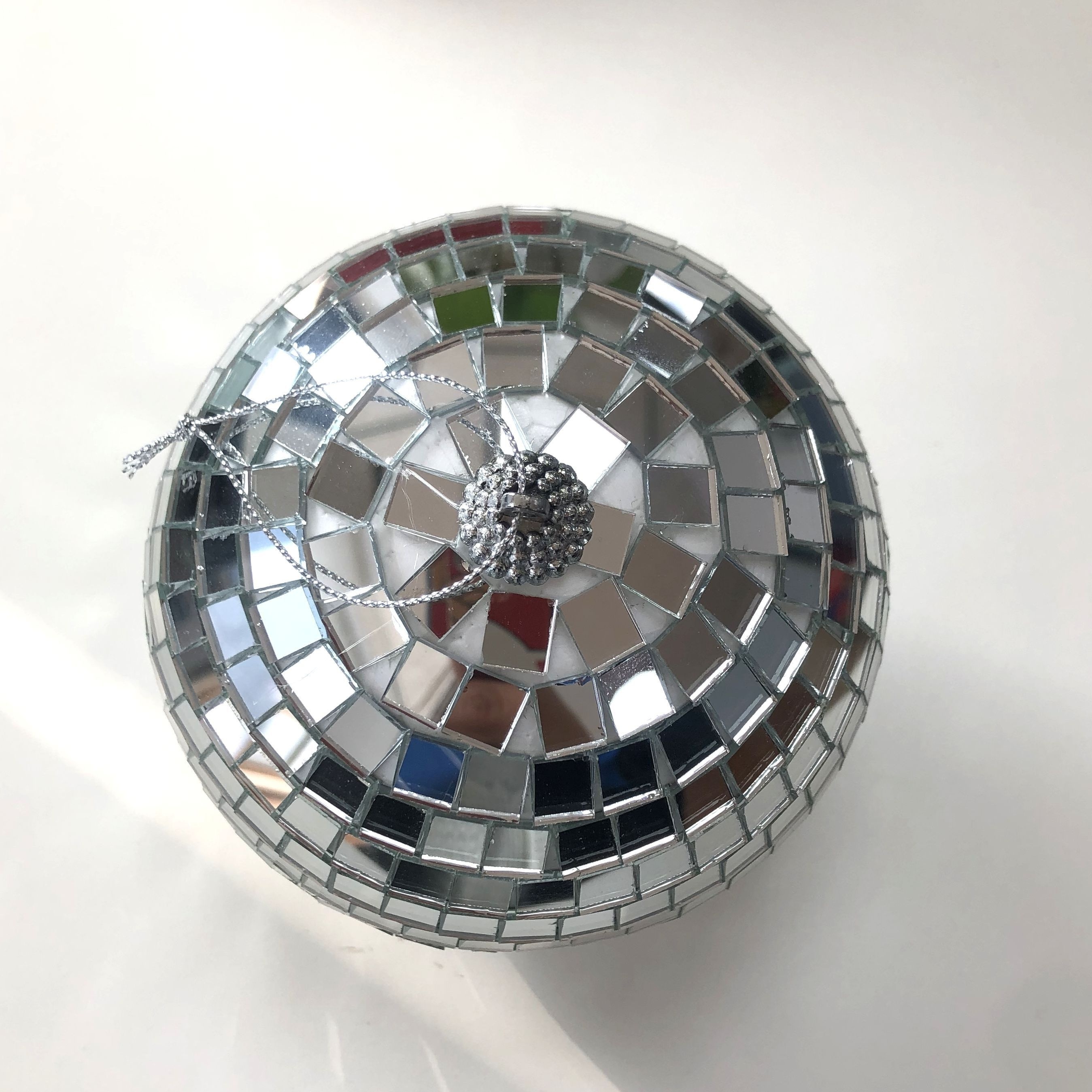 2pcs/box 3.54inch Glass Mirror Ball Ornament, Home Decoration
