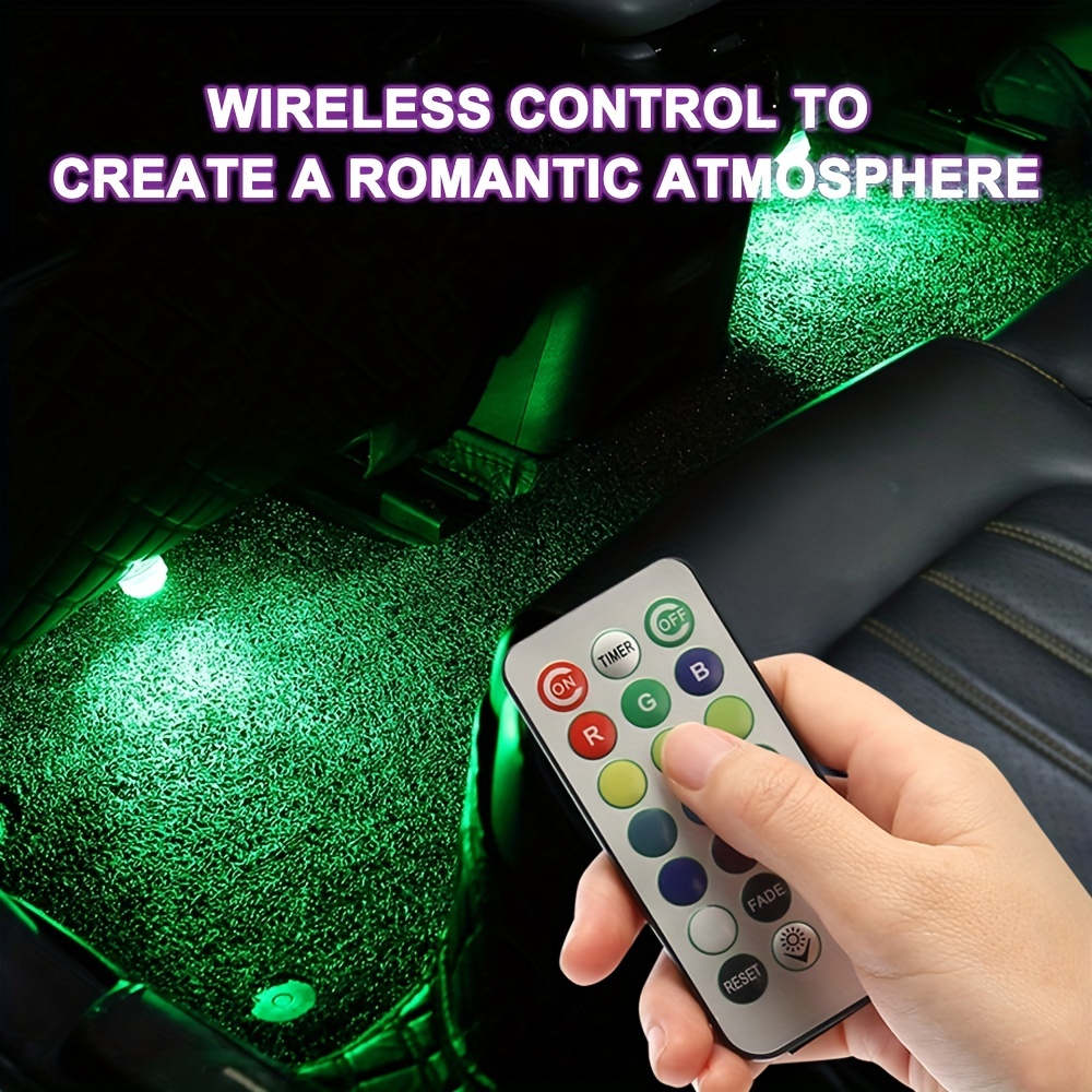 Wireless Colorful LED Car Interior Ambient Light Remote Control Atmosphere  Lamp