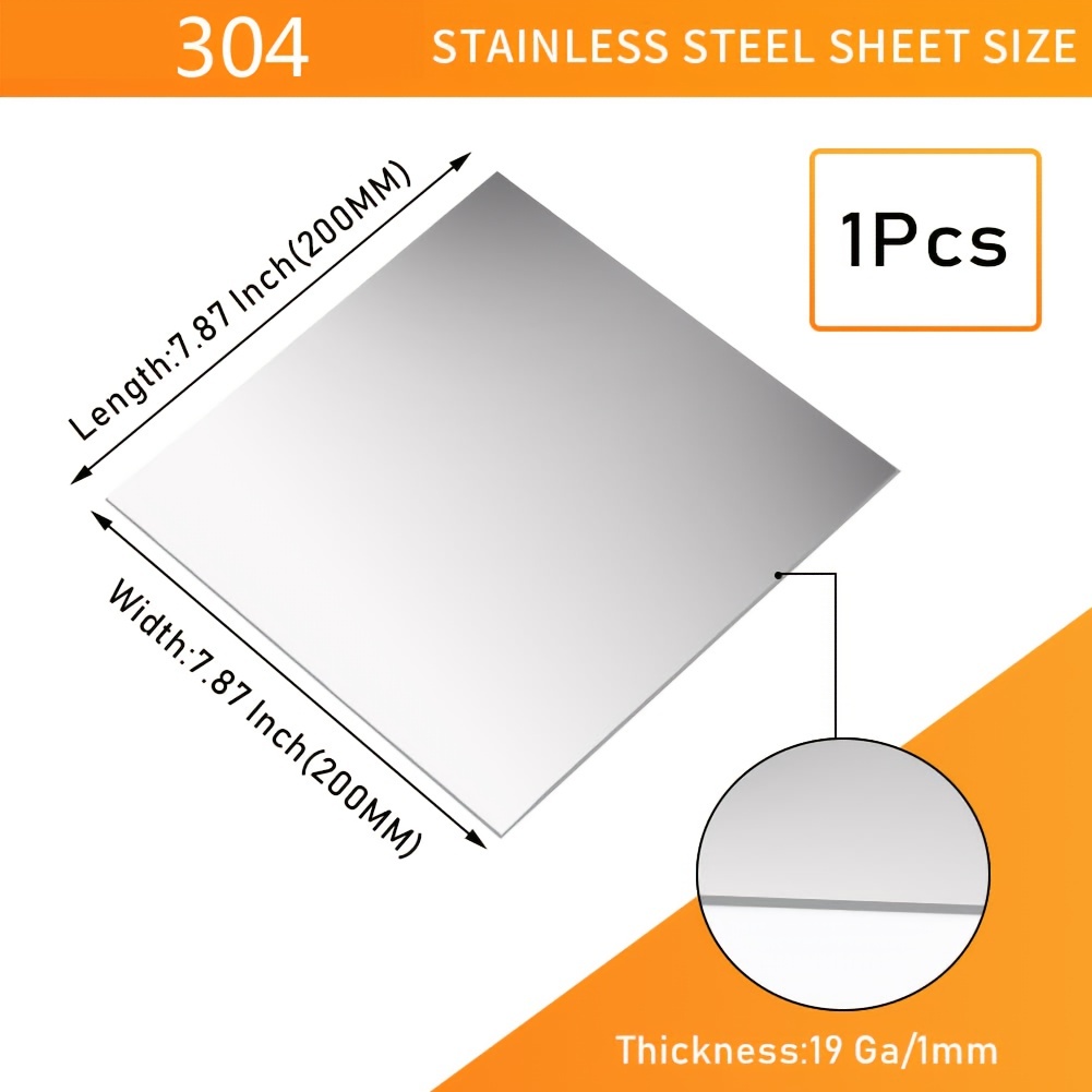 304 Stainless Steel Sheet ( ) Thickness ( 19 Gauge ) Diy - Temu