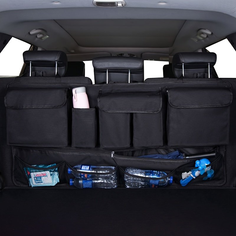 Plus Size Universal Auto Car / SUV Organizer Trunk Back Seat Storage Bag  SUV Car Rear Multifunctional Storage Net Pocket Car Interior Supplies