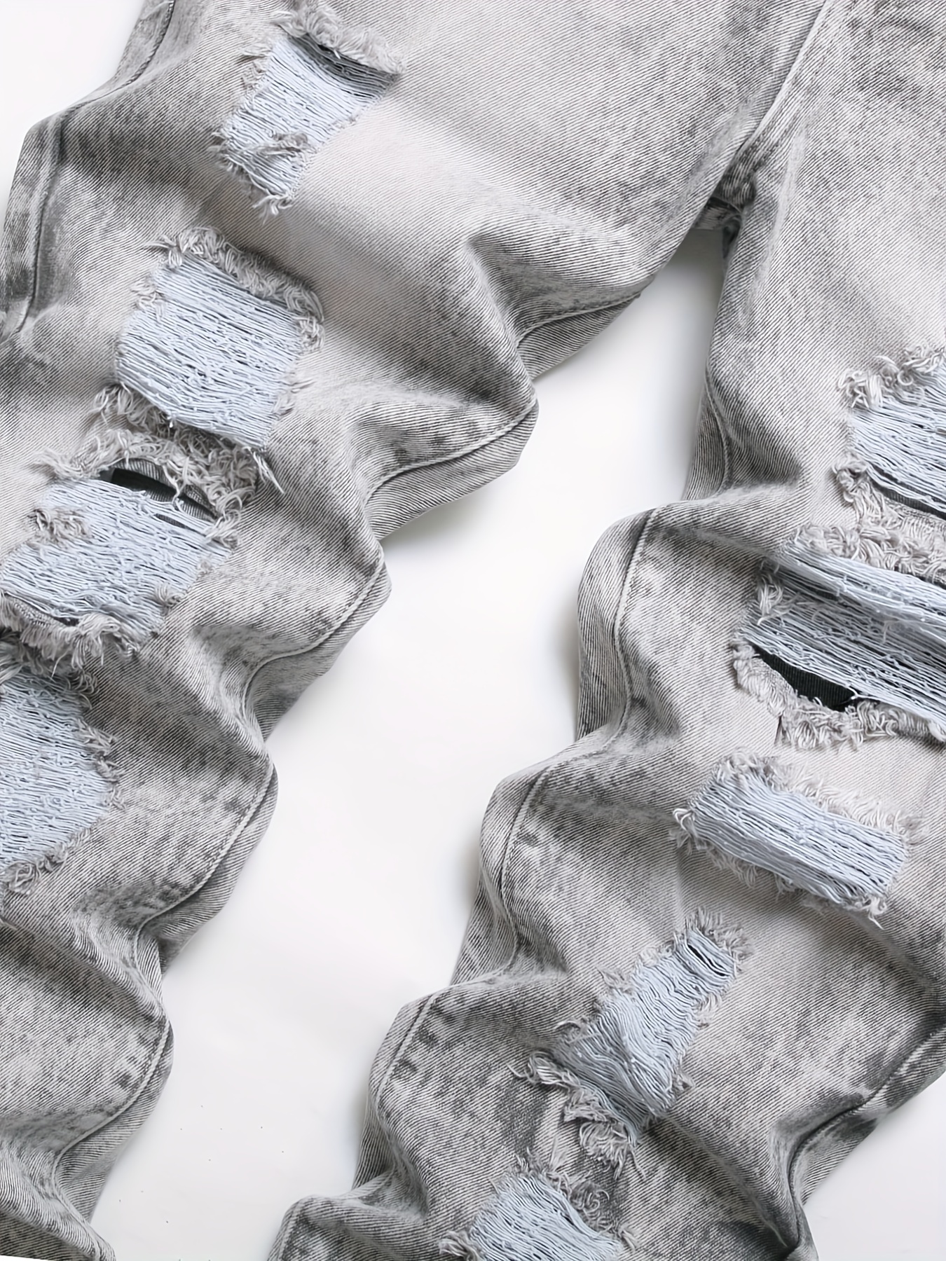 Men's Slim Fit Ripped Jeans Distressed Denim Pants