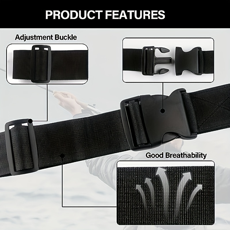 Fishing Waist Belt Adjustable Wading Belt Buckle Rod Holder - Temu