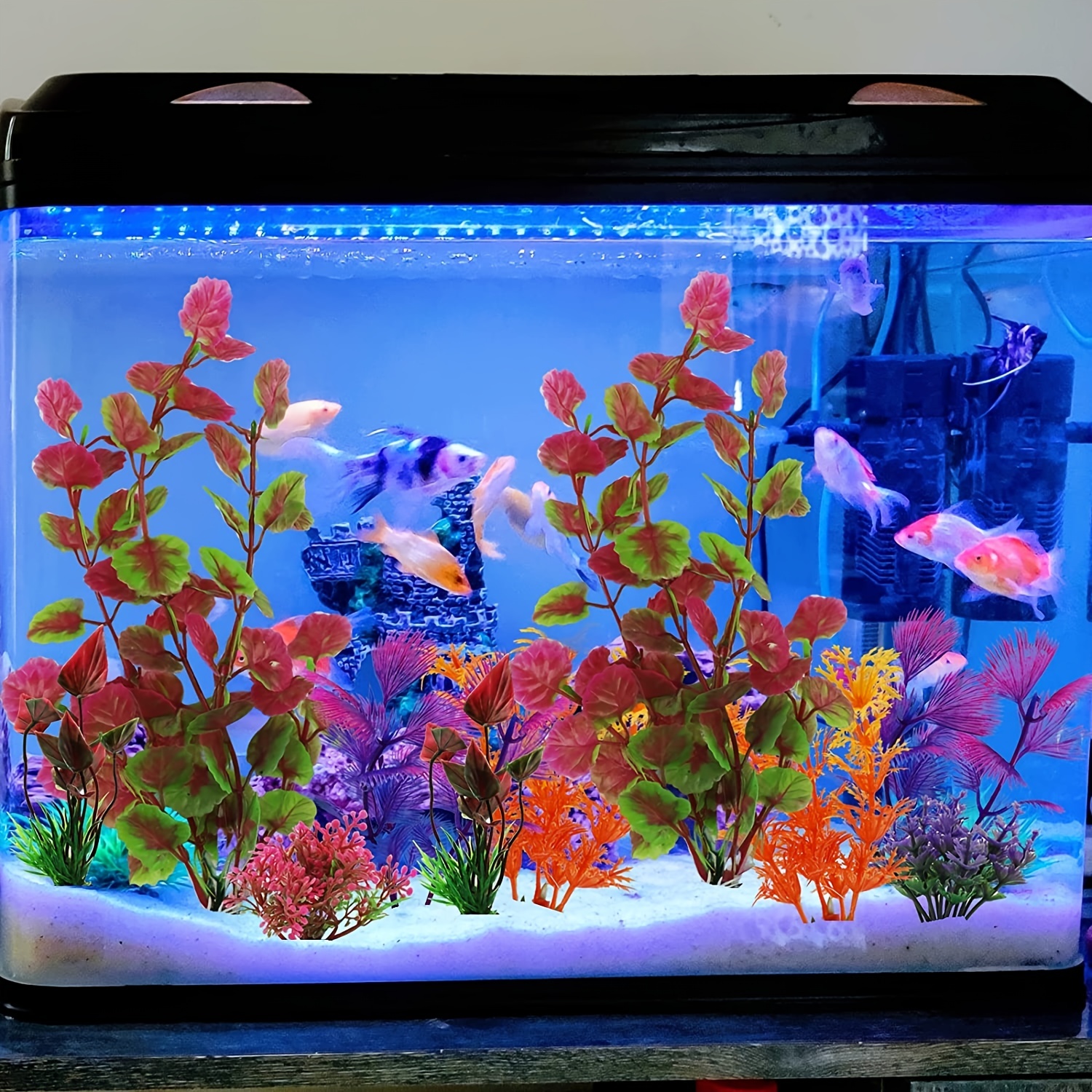 1pc Plastic Aquarium Plant Bundle Artificial Plastic Fish Tank Plants  Decoration 30cm 11 8in, 90 Days Buyer Protection