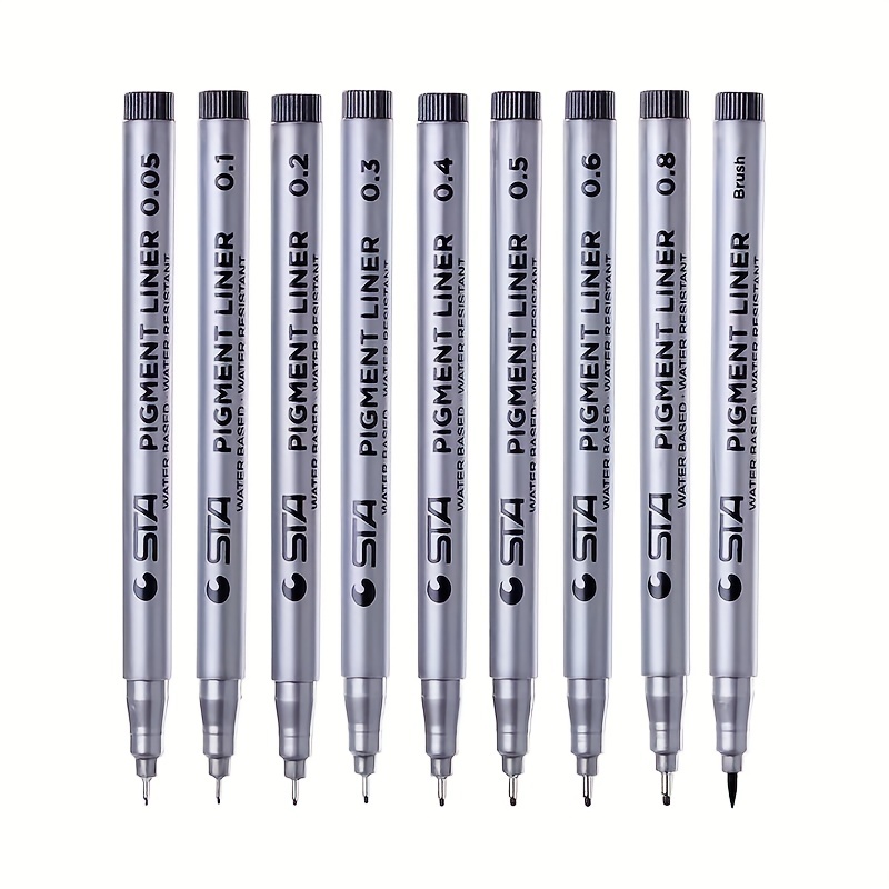 9 color hook line pens set needle tube pen comic pen for art