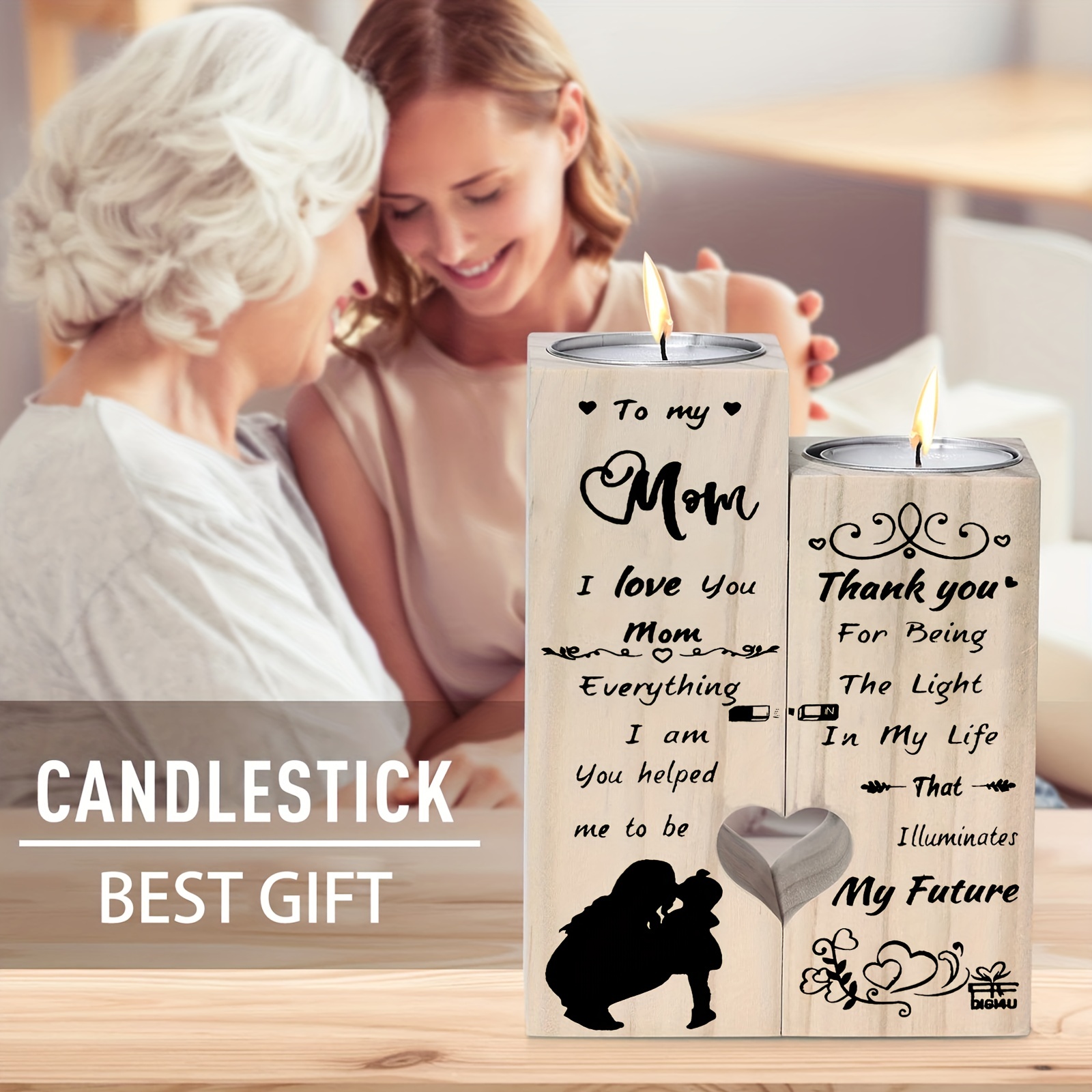 Mother's Day Gifts Christmas Gifts for Mom from Daughter Son, Mom Candle,  Thanks for Being My Mom, Funny Birthday Candle Gifts for Women