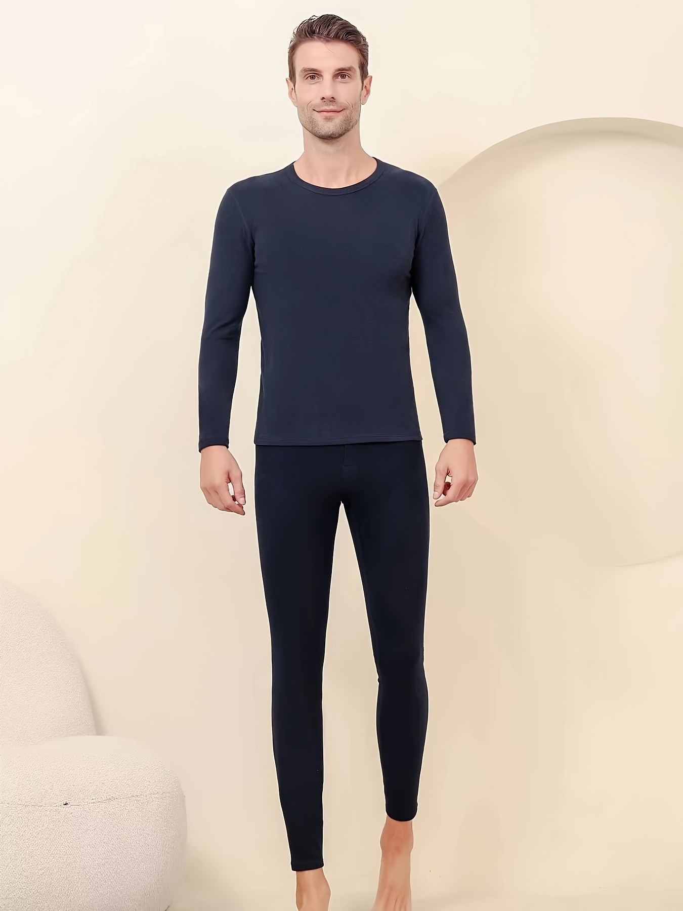 Men's Thermal Underwear Set Soft Fleece Lined Long Johns - Temu